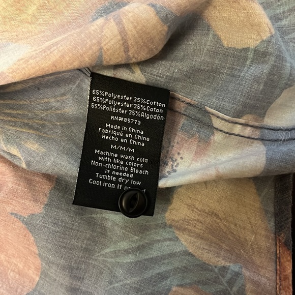 O’Neill Men’s M Tailored Fit Floral Button Down Short Sleeve Shirt - Picture 5 of 6